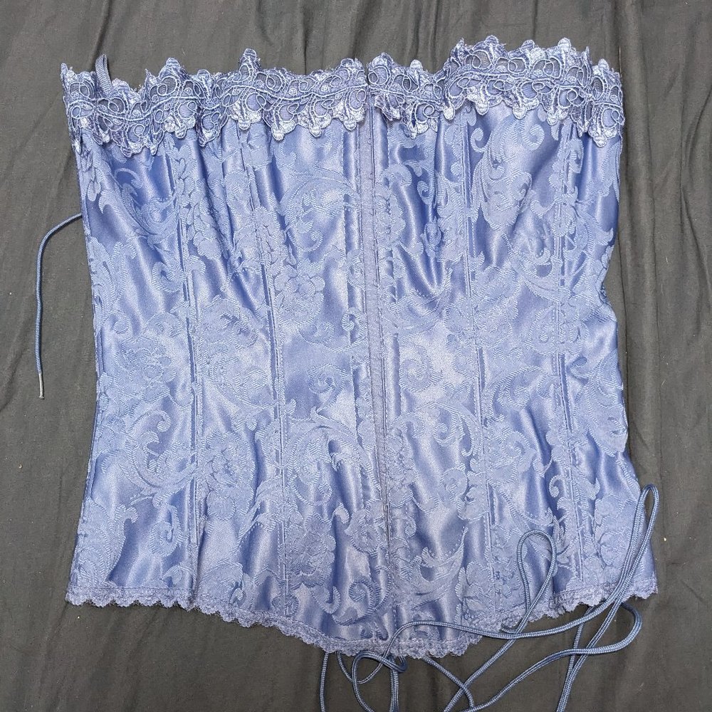 Overbust Jaquard Corset with lace & boning